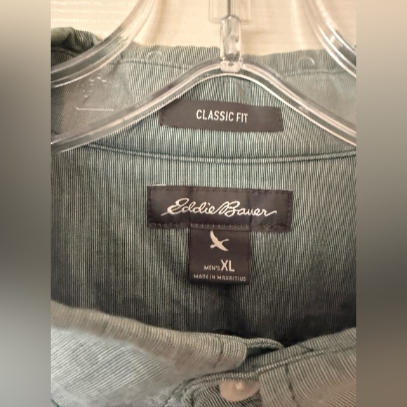 Eddie Bauer Shirt Mens XLarge Green Cotton Long Sleeve Button Up XL - Picture 2 of 4